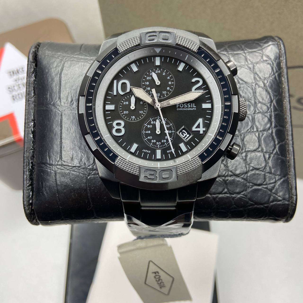 FOSSIL Steel Watch Bronson Chronograph – FS5712 Heavni Stainless Black Brand Men\'s Global