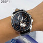 Seiko Chronograph Quartz Tachymeter SSB265P1 Men's Leather Watch