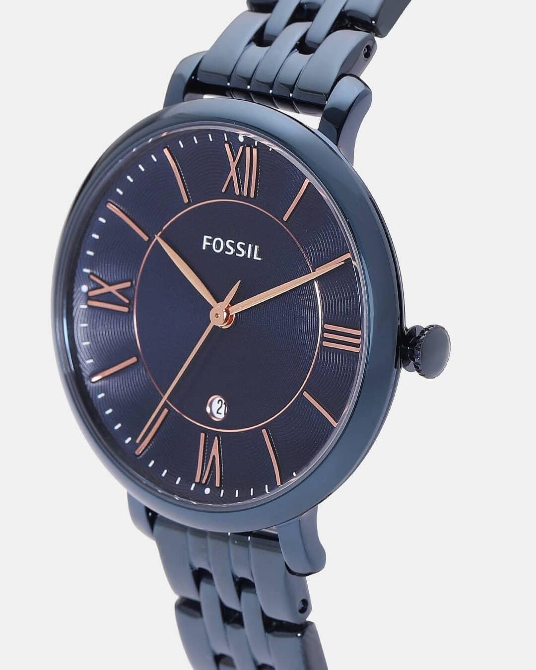 Fossil blue and rose clearance gold watch