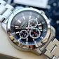 Seiko Men's Aviator Black Dial Chronograph Stainless Steel Band Watch SKS605P1