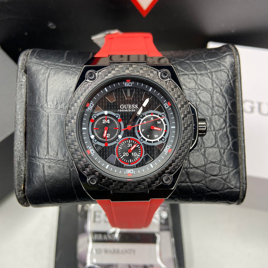 GUESS Red and Black Multifunction Watch W1049G6 Unisex