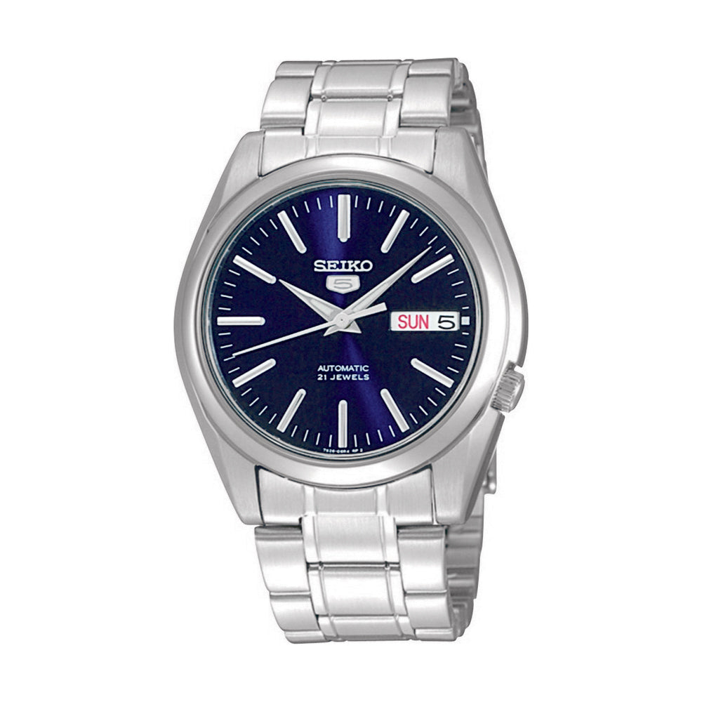 Seiko 5 SNKL43K1 Automatic See-thru Back Case Blue Dial Stainless Stee ...