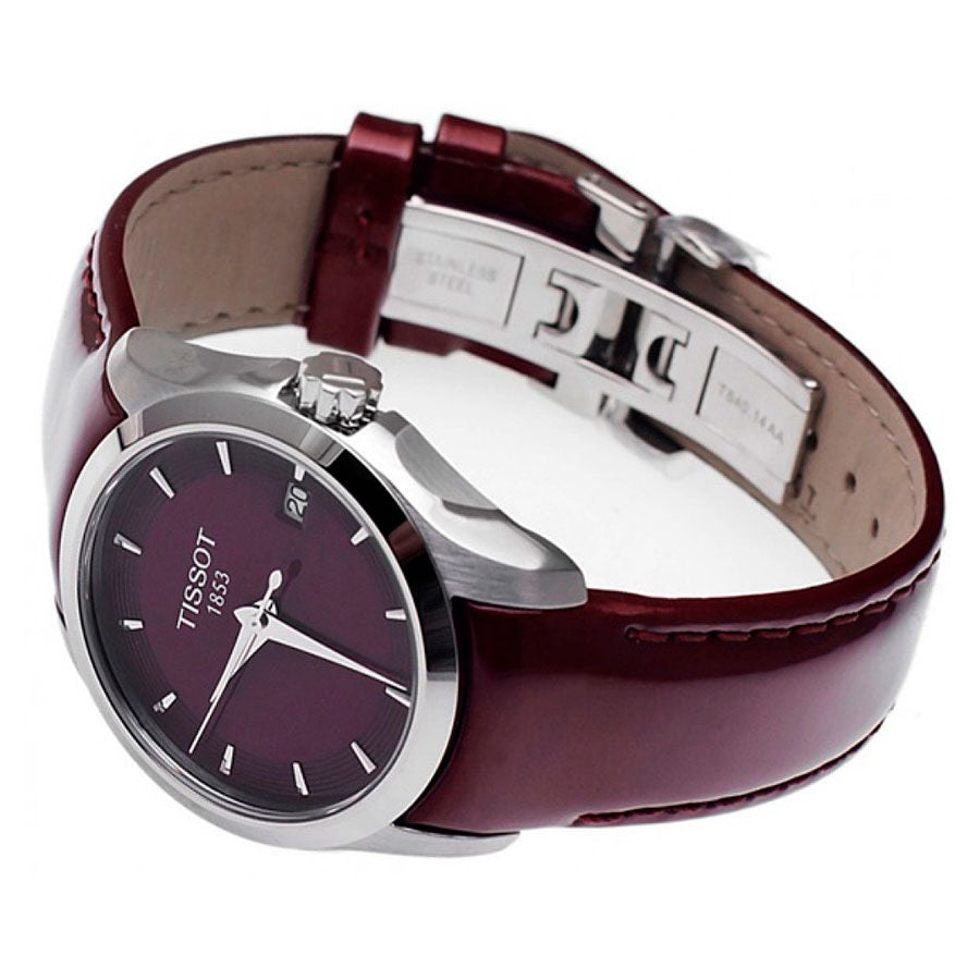 TISSOT Couturier Burgundy Dial Leather T035.210.16.371.00 for Women