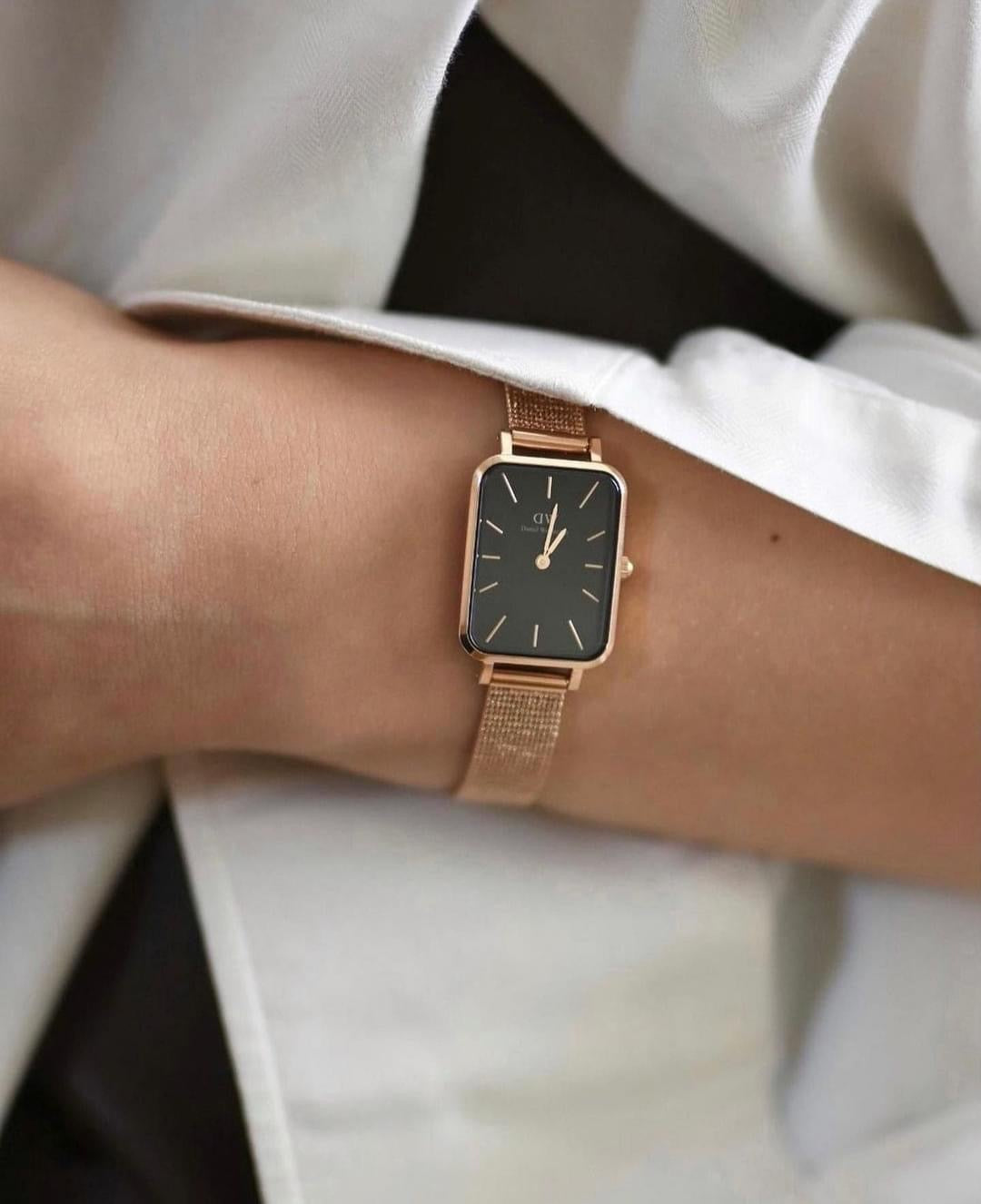 DANIEL WELLINGTON Quadro Pressed Melrose Black Dial for Her